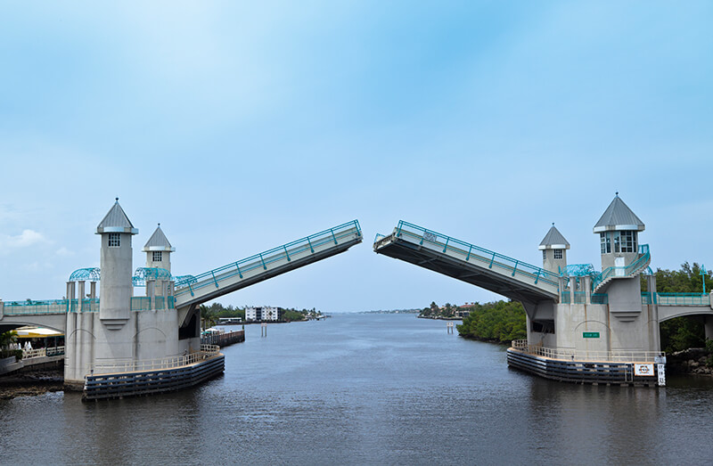 Bridge over a small water channel.